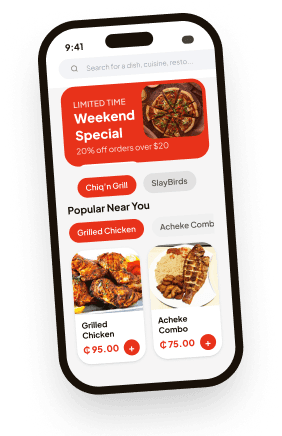 CHIQ n GRILL mobile app menu interface